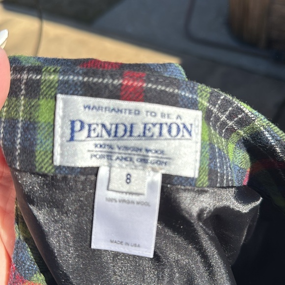 NWOT Vintage Pendleton Fringed Plaid Skirt 8 2 flaws USA made - Picture 4 of 7